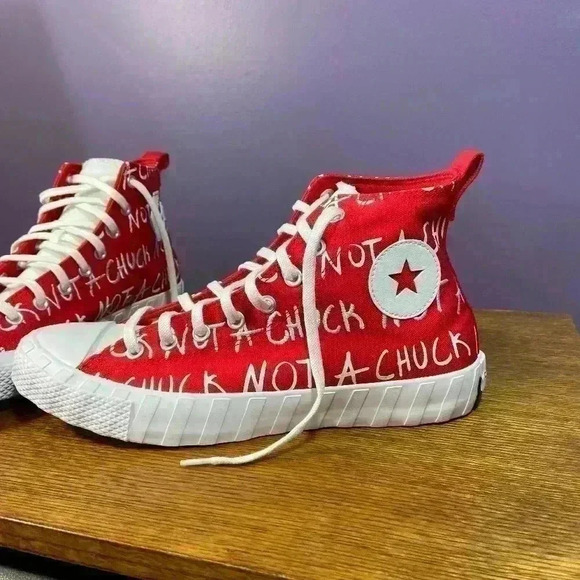 Converse Men UNT1TL3D High Top Sneaker Shoe 10 White Red Canvas Not a Chuck NEW - Picture 9 of 14